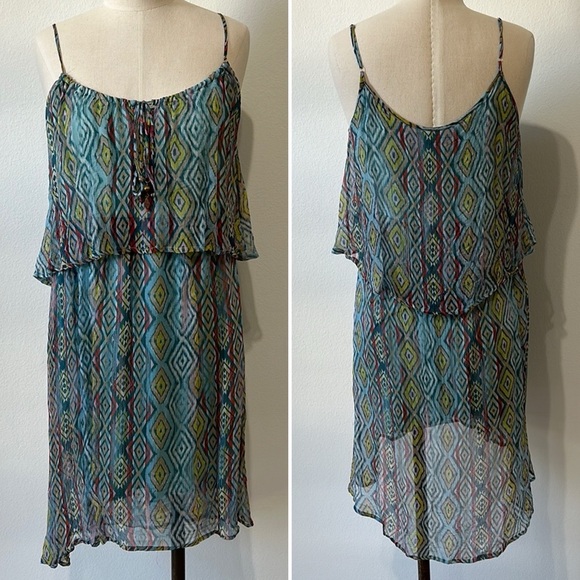Ella Moss Silk Spaghetti Strap Dress - L - Picture 1 of 8